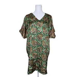 Naqui New York Womens Caftan Tunic Top Floral Boho Top Only Size Large